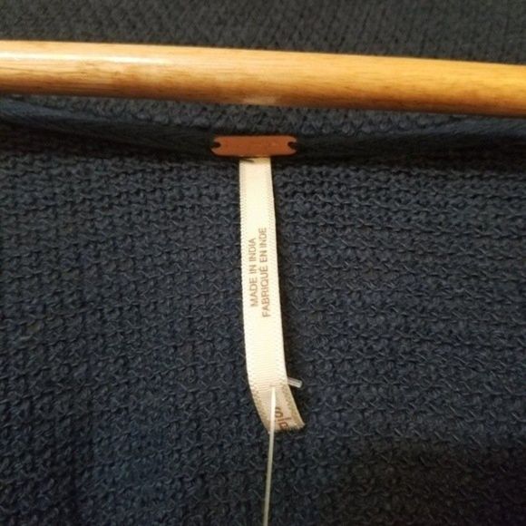 New Free People Rose Red Linen Blend Embroidered Blue - Picture 8 of 16